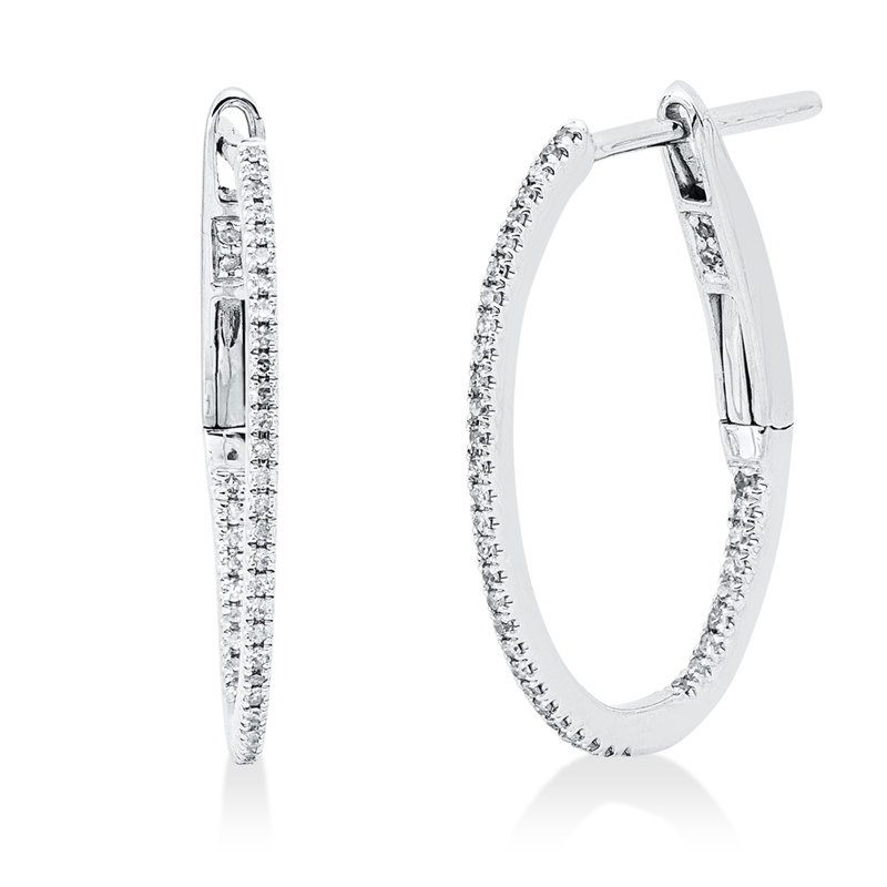 Creolen    aus 750/-18 Karat Weißgold mit 80 Diamanten 0