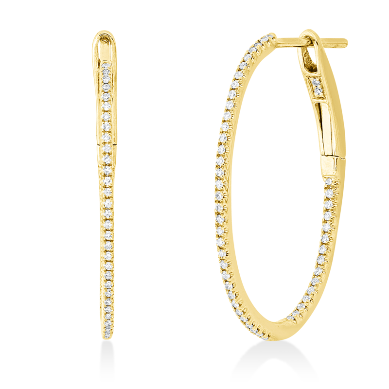 Creolen    aus 750/-18 Karat Gelbgold mit 102 Diamanten 0