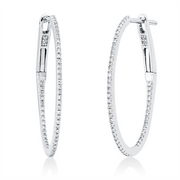 Creolen    aus 750/-18 Karat Weißgold mit 102 Diamanten 0