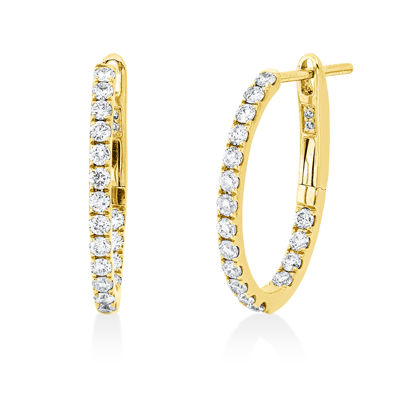 Creolen    aus 750/-18 Karat Gelbgold mit 38 Diamanten 0