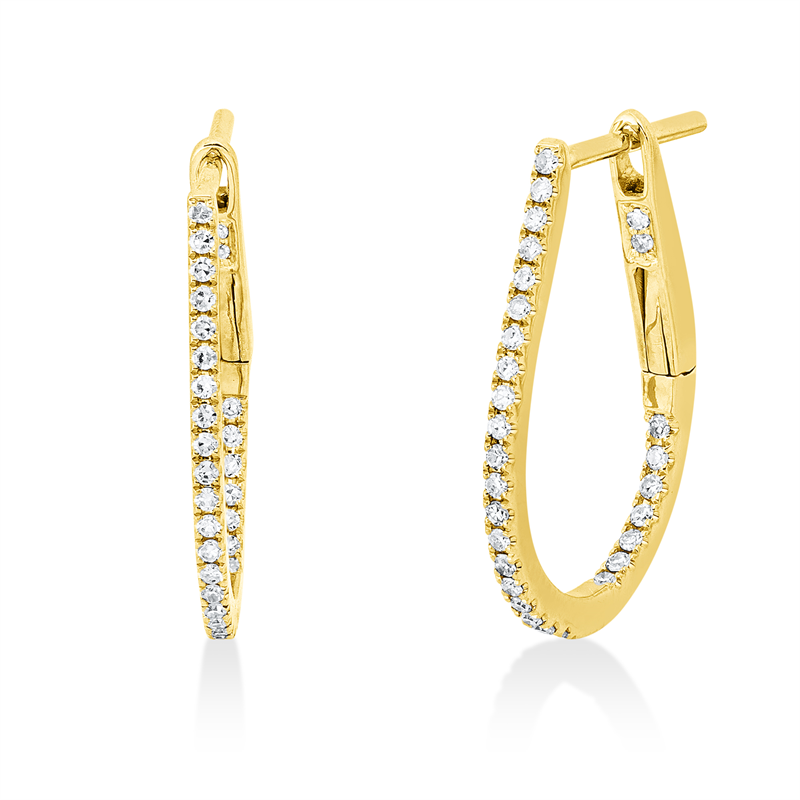 Creolen    aus 750/-18 Karat Gelbgold mit 58 Diamanten 0
