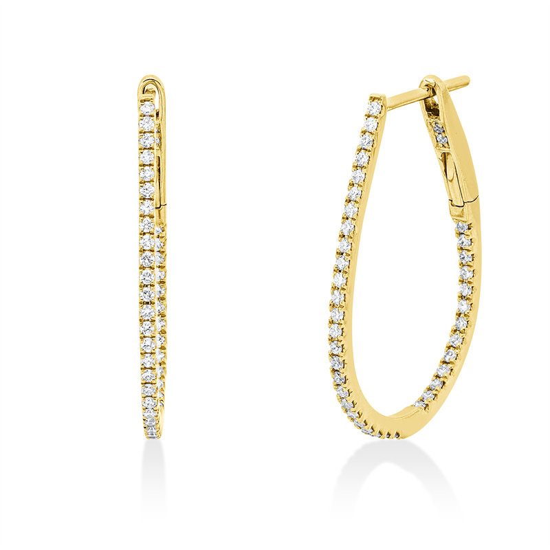 Creolen    aus 750/-18 Karat Gelbgold mit 80 Diamanten 0