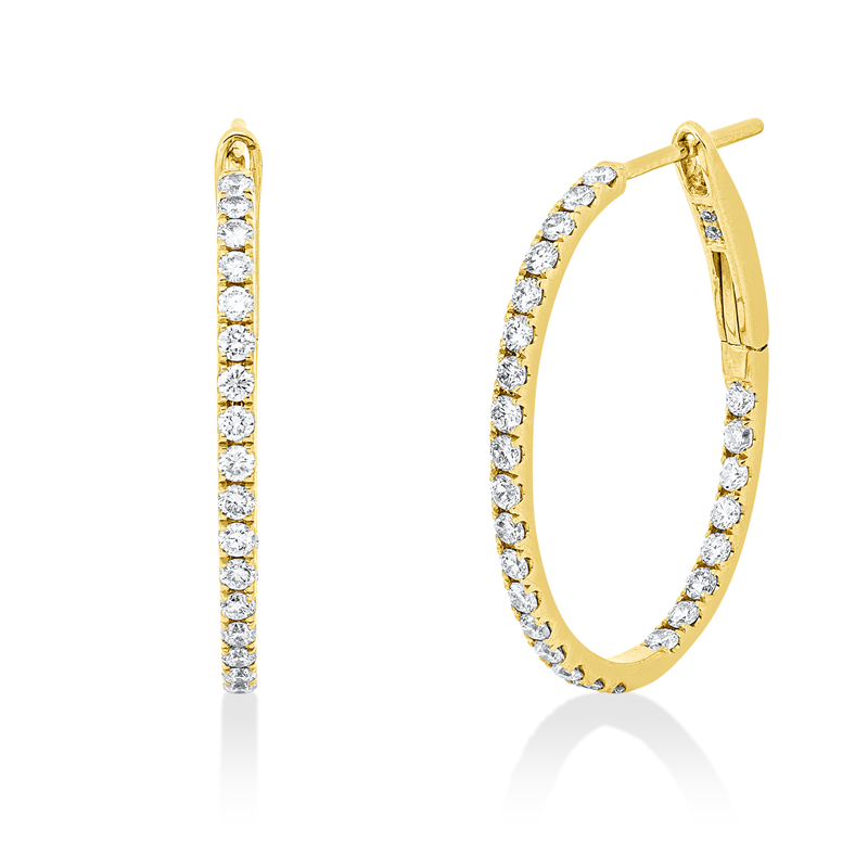 Creolen    aus 750/-18 Karat Gelbgold mit 56 Diamanten 0