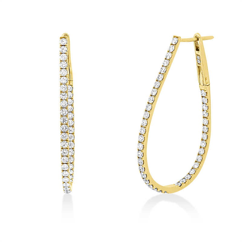 Creolen    aus 750/-18 Karat Gelbgold mit 82 Diamanten 1