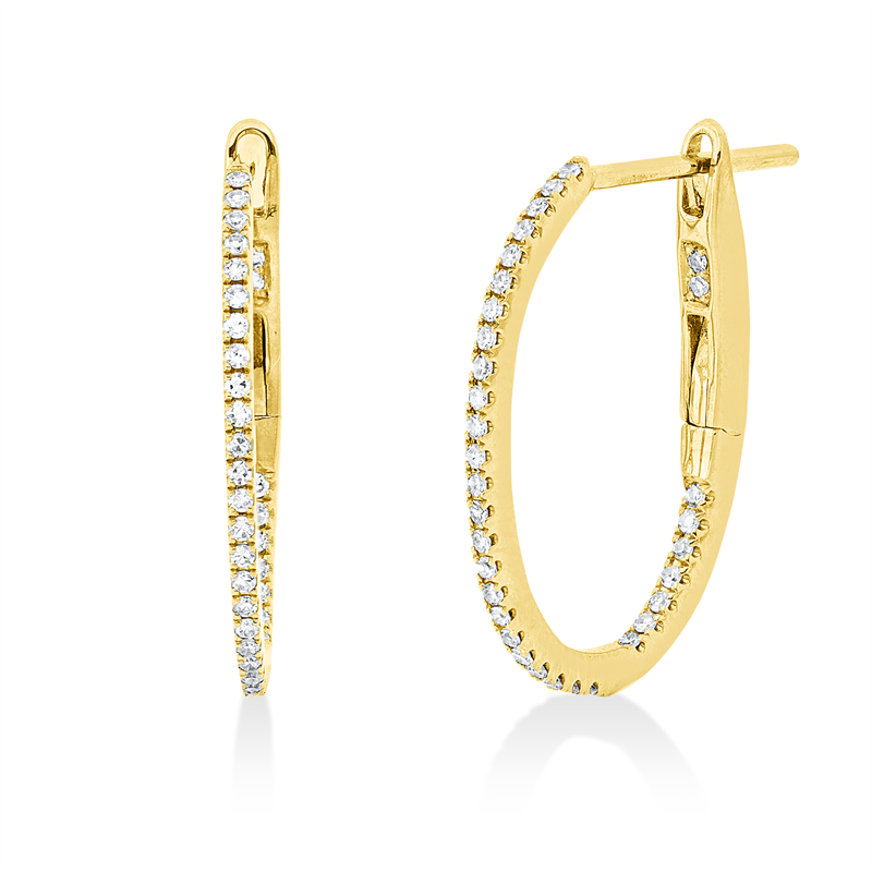 Creolen    aus 750/-18 Karat Gelbgold mit 66 Diamanten 0