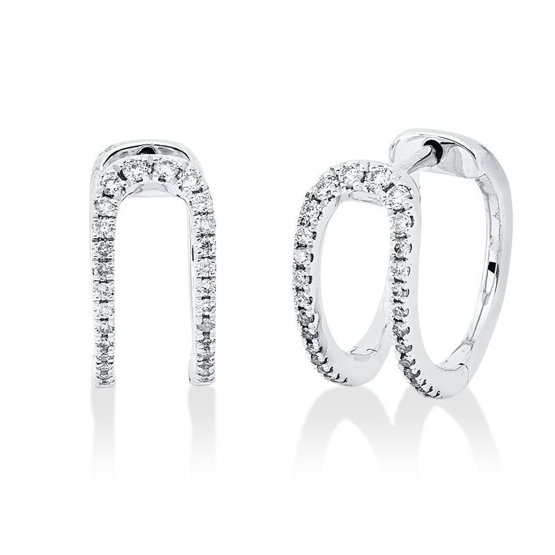 Creolen    aus 750/-18 Karat Weißgold mit 56 Diamanten 0