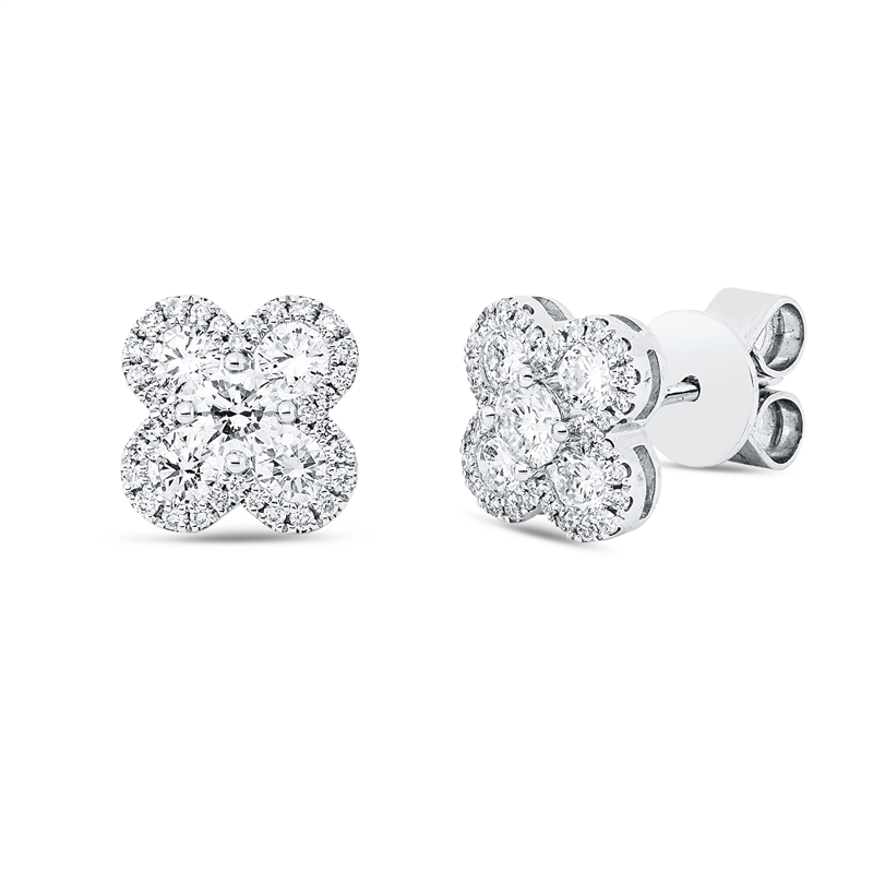 Ohrstecker    aus 750/-18 Karat Weißgold mit 74 Diamanten 0