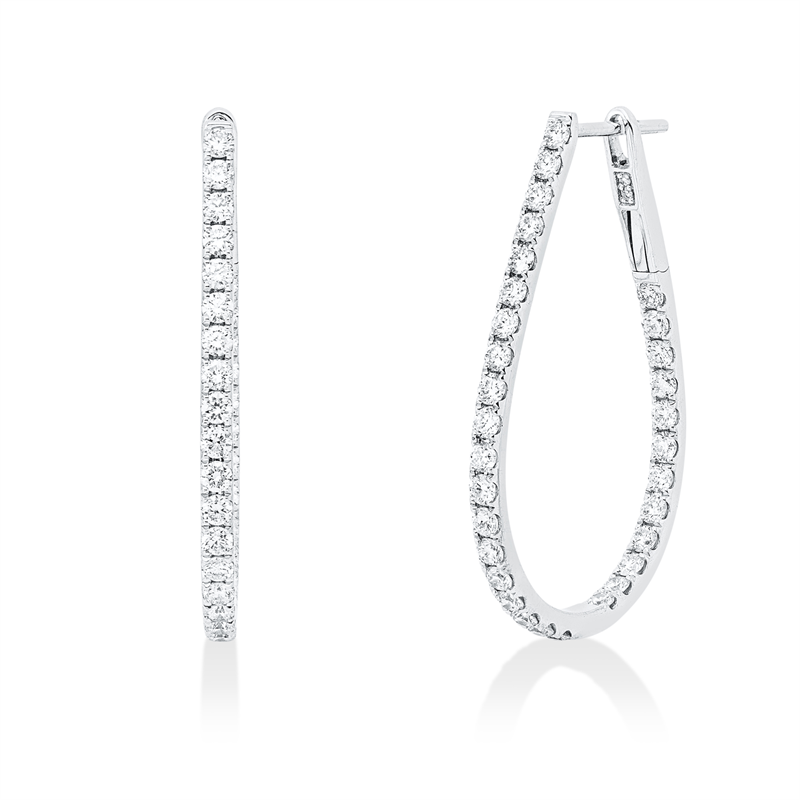Creolen    aus 750/-18 Karat Weißgold mit 66 Diamanten 1