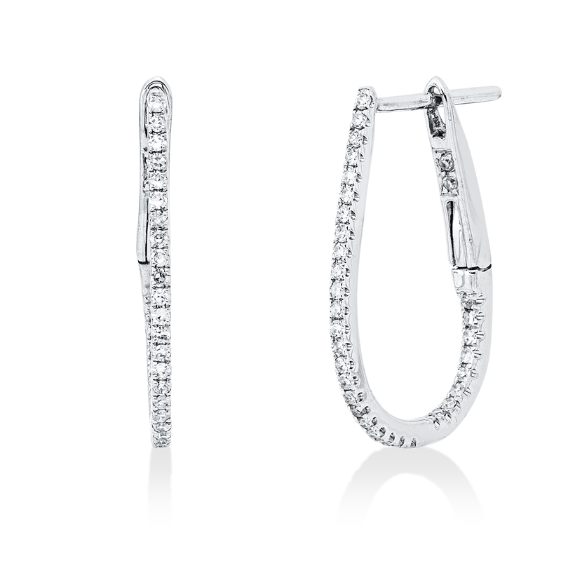 Creolen    aus 750/-18 Karat Weißgold mit 68 Diamanten 0