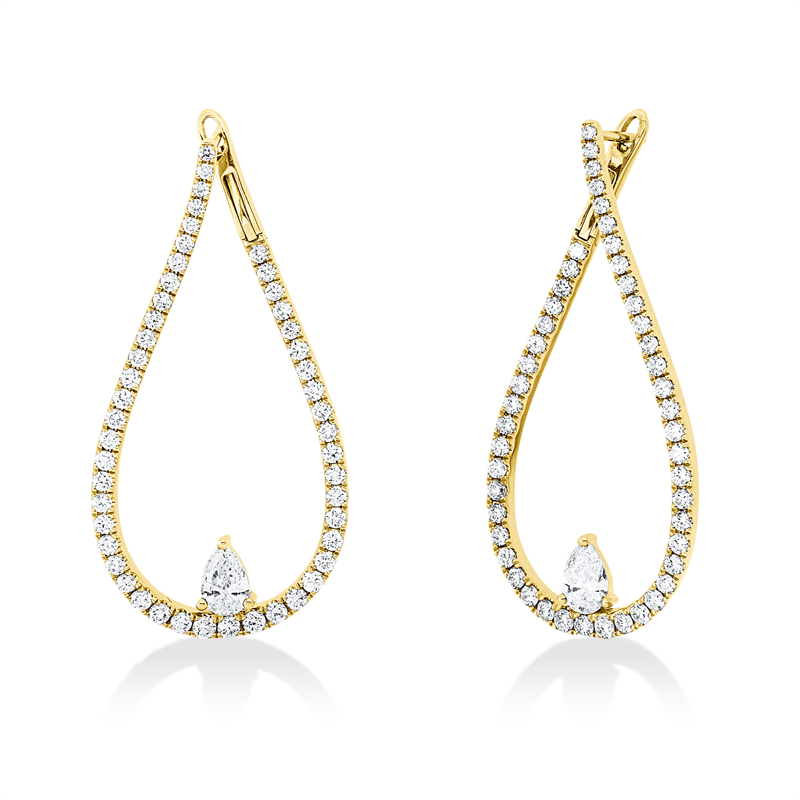 Creolen    aus 750/-18 Karat Rotgold mit 98 Diamanten 1