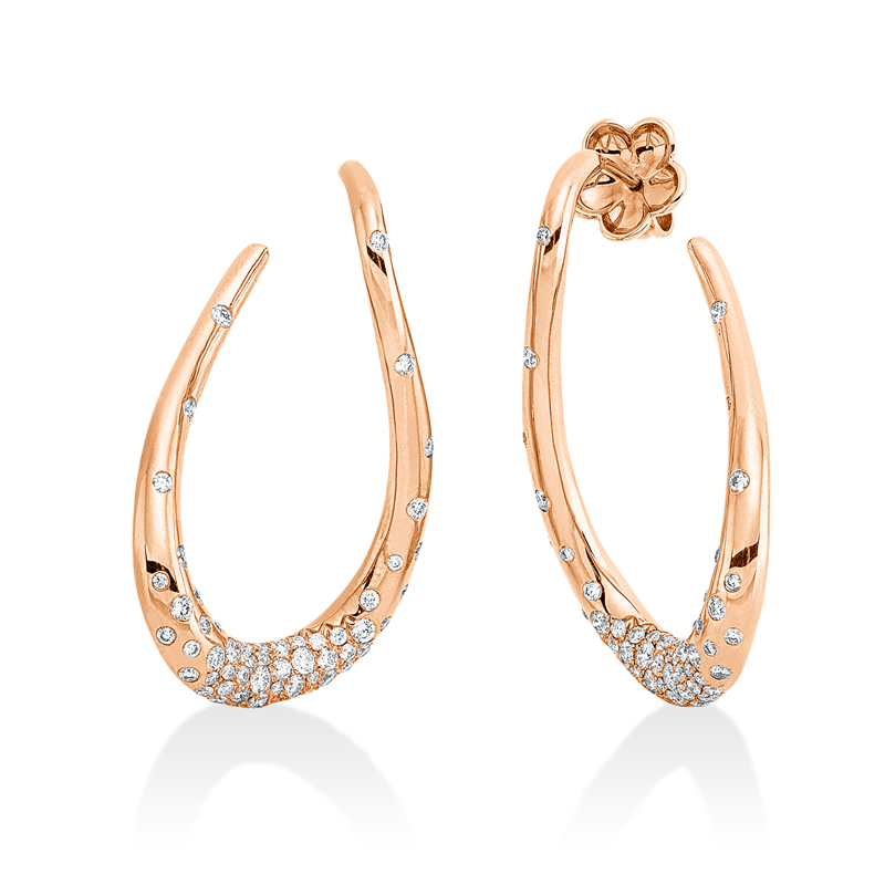 Ohrschmuck    aus 750/-18 Karat Rotgold mit 122 Diamanten 1
