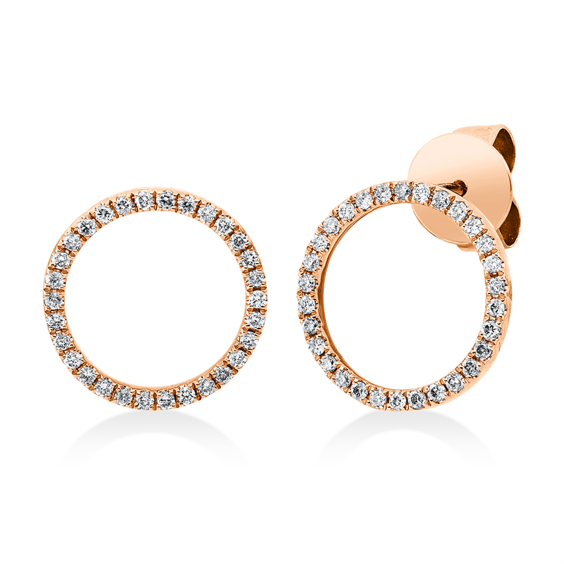 Ohrstecker    aus 750/-18 Karat Rotgold mit 60 Diamanten 0