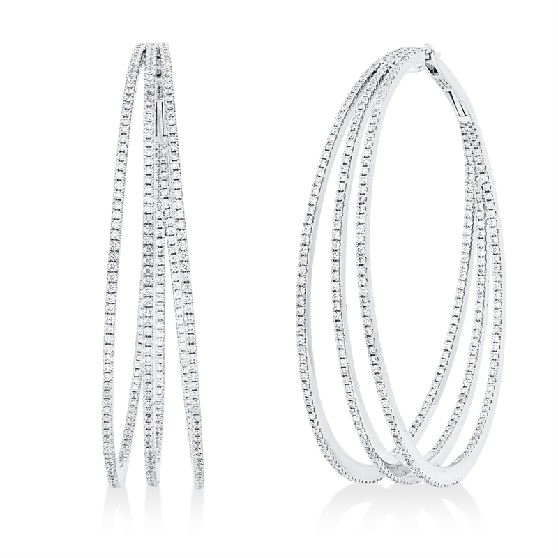 Creolen    aus 750/-18 Karat Weißgold mit 674 Diamanten 2