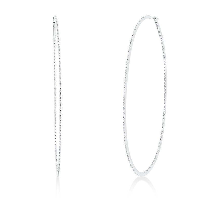 Creolen    aus 750/-18 Karat Weißgold mit 454 Diamanten 1