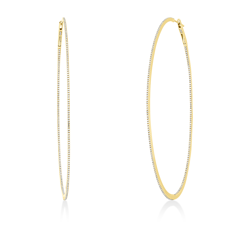 Creolen    aus 750/-18 Karat Gelbgold mit 396 Diamanten 1