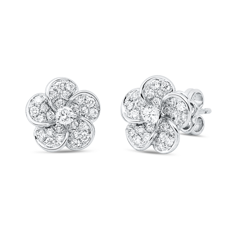 Ohrstecker    aus 750/-18 Karat Weißgold mit 52 Diamanten 0