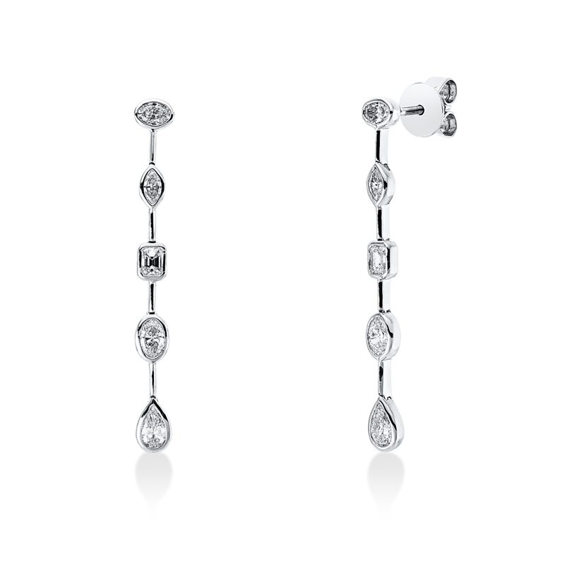 Ohrschmuck    aus 750/-18 Karat Weißgold mit 10 Diamanten 1