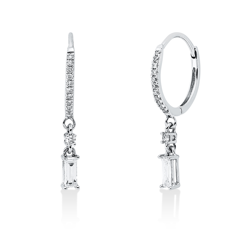 Ohrschmuck    aus 750/-18 Karat Weißgold mit 26 Diamanten 0