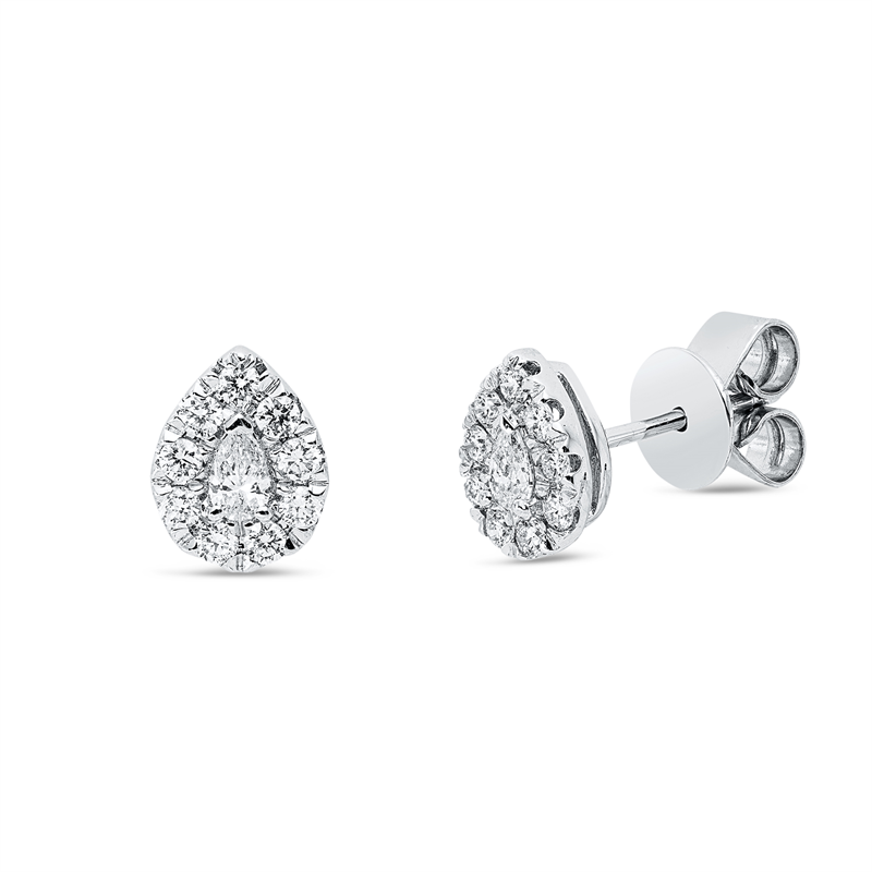 Ohrstecker    aus 750/-18 Karat Weißgold mit 20 Diamanten 0