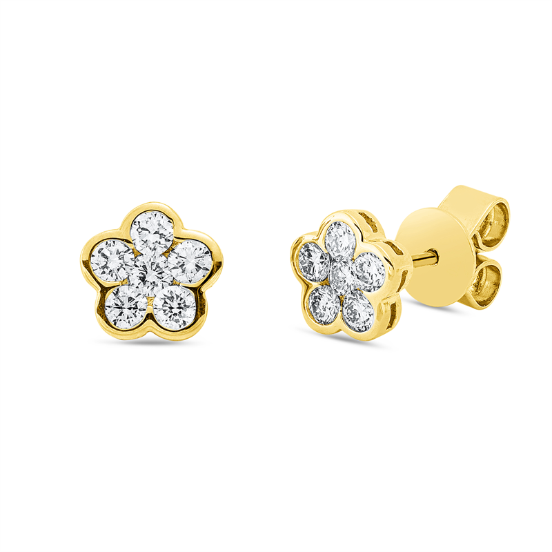 Ohrstecker    aus 750/-18 Karat Gelbgold mit 12 Diamanten 0