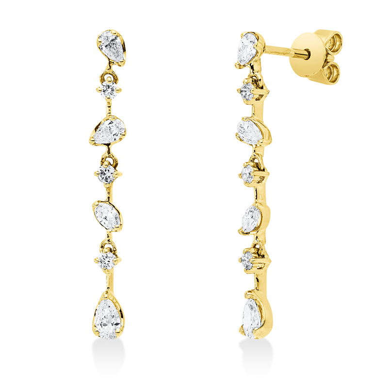 Ohrschmuck    aus 750/-18 Karat Gelbgold mit 14 Diamanten 0
