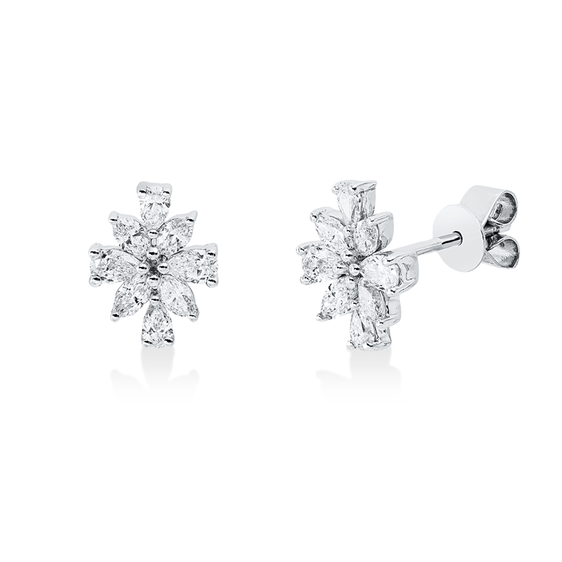 Ohrstecker    aus 750/-18 Karat Weißgold mit 16 Diamanten 0