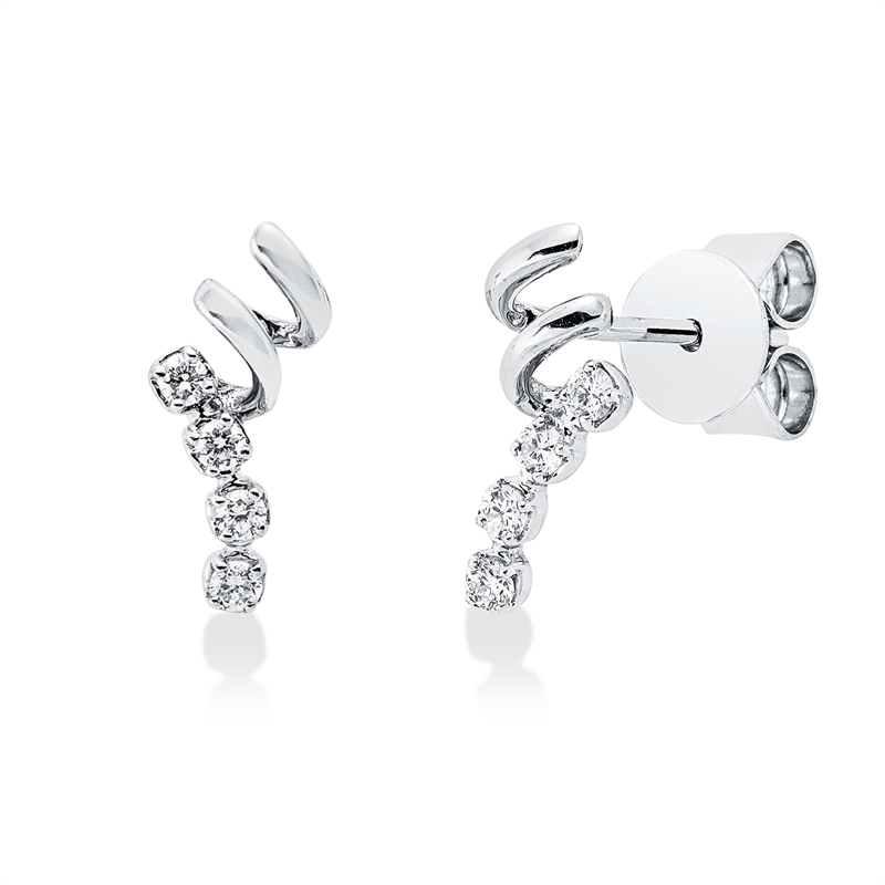 Ohrschmuck    aus 750/-18 Karat Weißgold mit 8 Diamanten 0