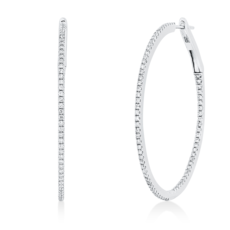 Creolen    aus 750/-18 Karat Weißgold mit 152 Diamanten 0