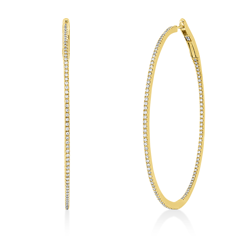 Creolen    aus 750/-18 Karat Gelbgold mit 224 Diamanten 0