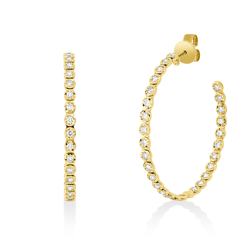 Creolen    aus 750/-18 Karat Gelbgold mit 56 Diamanten 1
