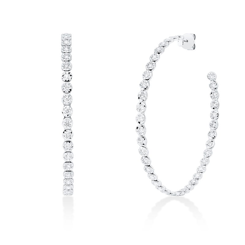 Creolen    aus 750/-18 Karat Weißgold mit 76 Diamanten 3