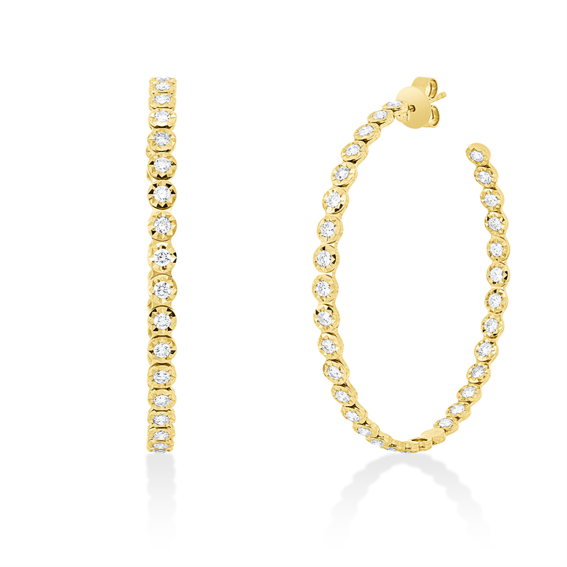 Creolen    aus 750/-18 Karat Gelbgold mit 64 Diamanten 2