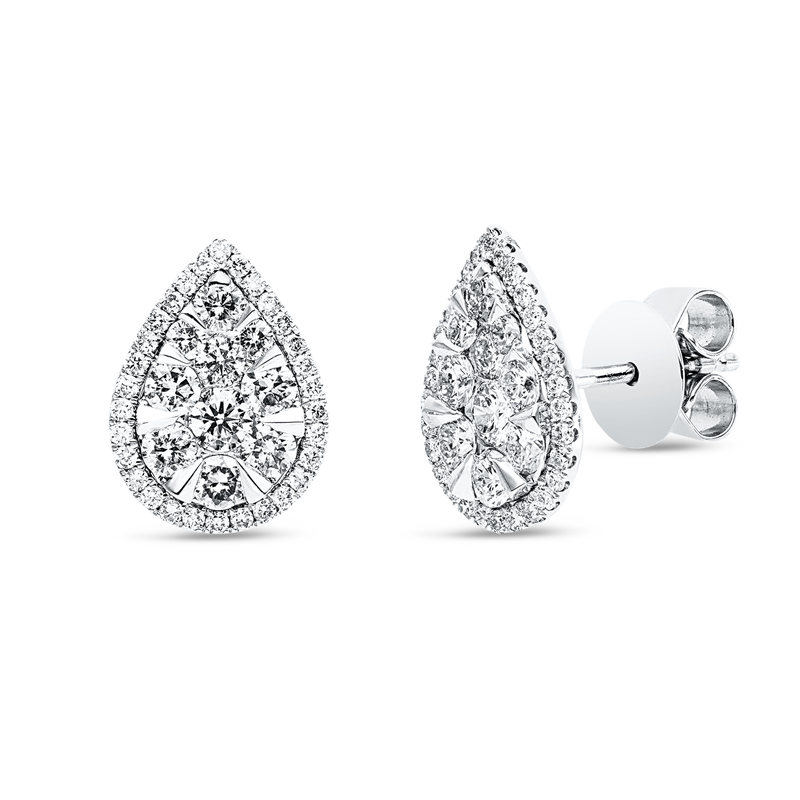 Ohrstecker    aus 950/-Platin Weißgold Platin 950 mit 80 Diamanten 1