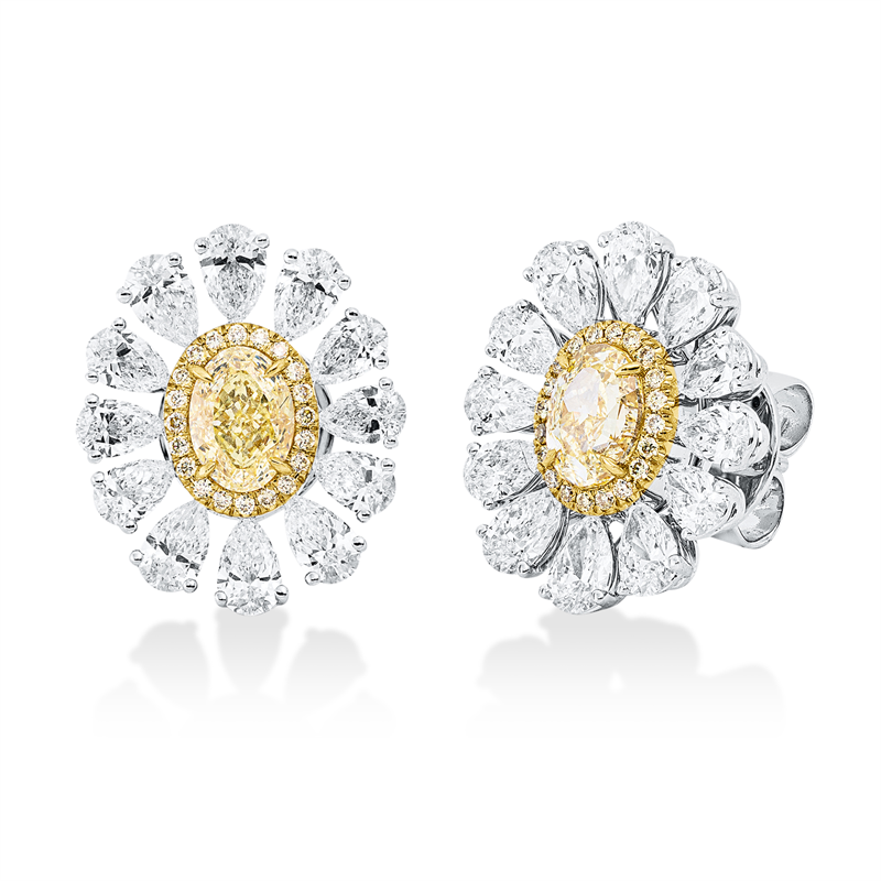 Ohrstecker    aus 750/-18 Karat Weißgold / Gelbgold mit 66 Diamanten 4