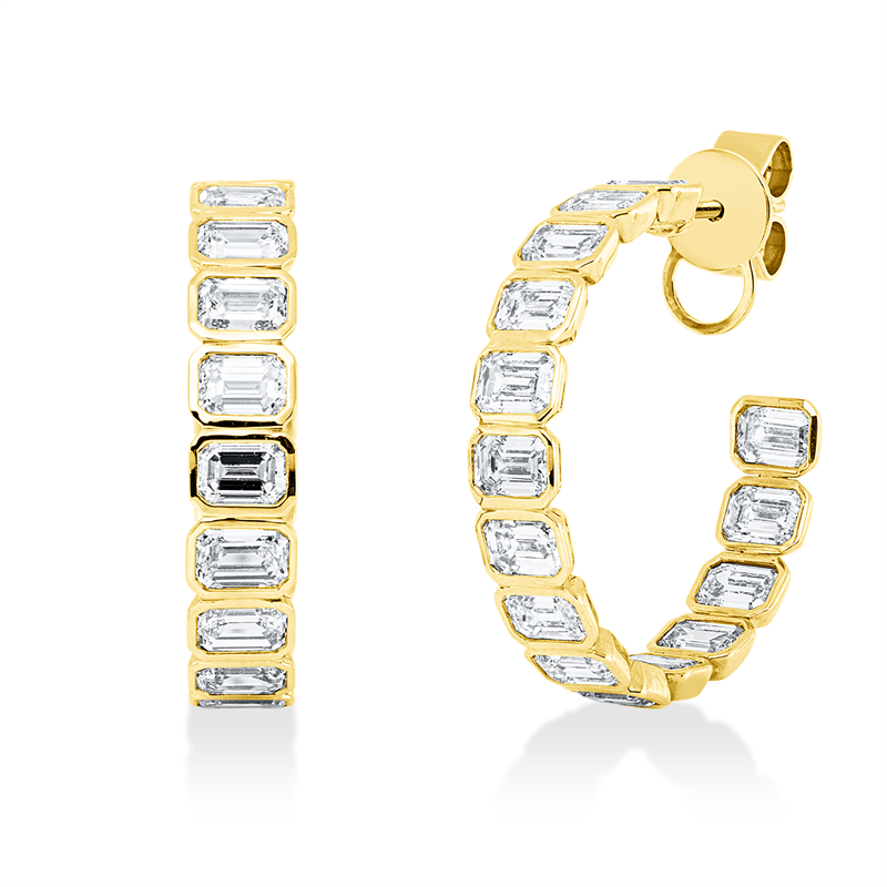 Creolen    aus 750/-18 Karat Gelbgold mit 30 Diamanten 4