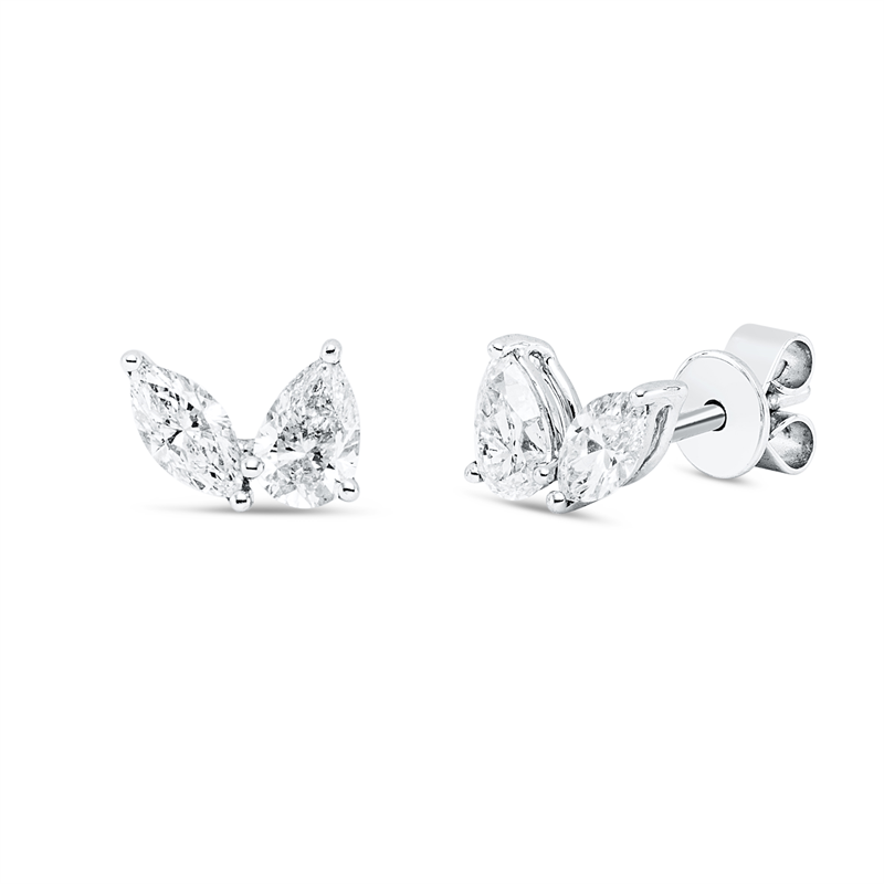 Ohrstecker    aus 750/-18 Karat Weißgold mit 4 Diamanten 0