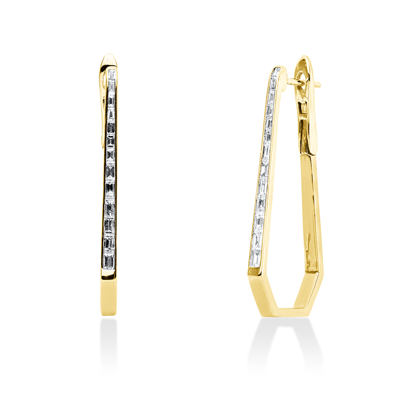 Creolen    aus 750/-18 Karat Rotgold mit 26 Diamanten 0