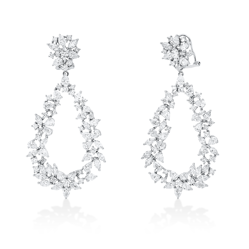 Ohrschmuck    aus 750/-18 Karat Weißgold mit 140 Diamanten 12