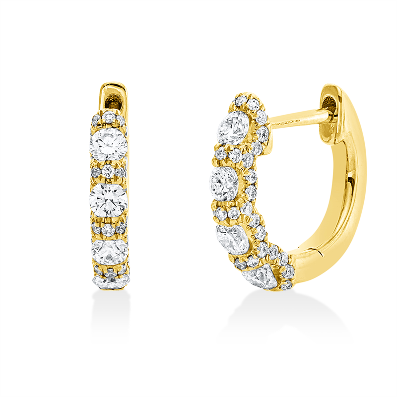 Creolen    aus 750/-18 Karat Gelbgold mit 90 Diamanten 0