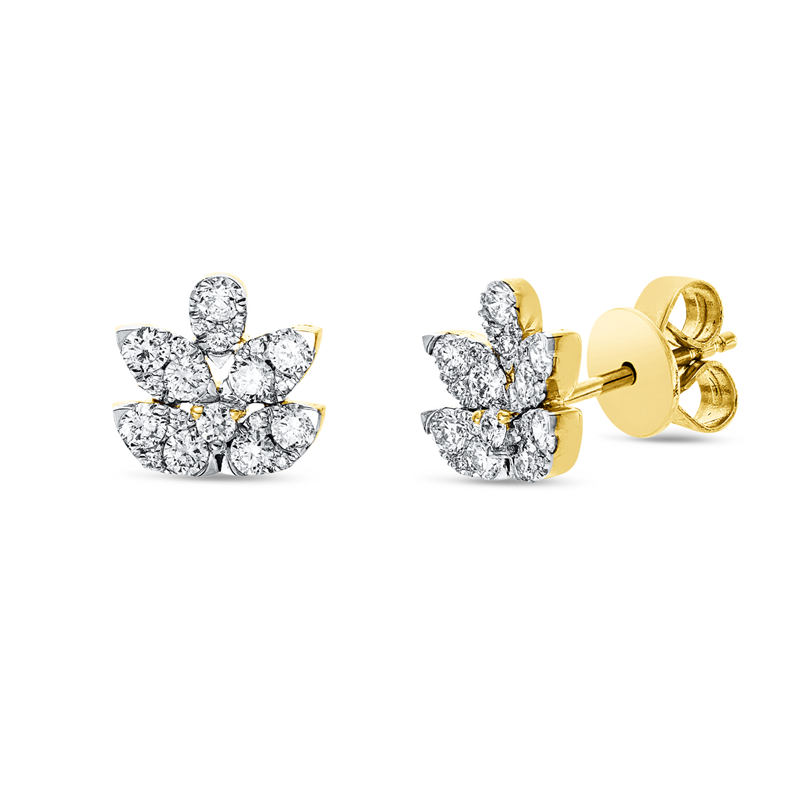 Ohrstecker    aus 750/-18 Karat Gelbgold / Weißgold mit 42 Diamanten 0