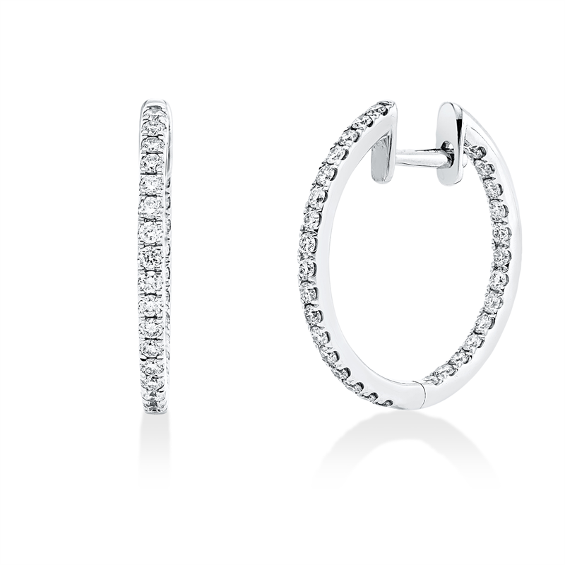 Creolen    aus 585/-14 Karat Weißgold mit 60 Diamanten 0
