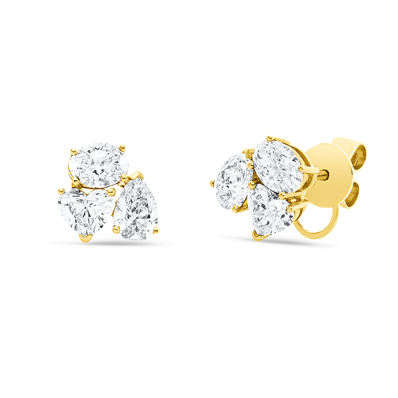 Ohrstecker    aus 750/-18 Karat Gelbgold mit 6 Diamanten 3