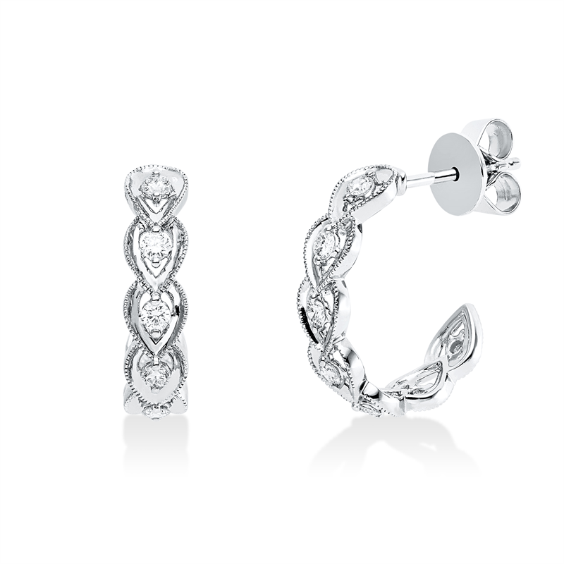 Ohrstecker    aus 750/-18 Karat Weißgold mit 10 Diamanten 0