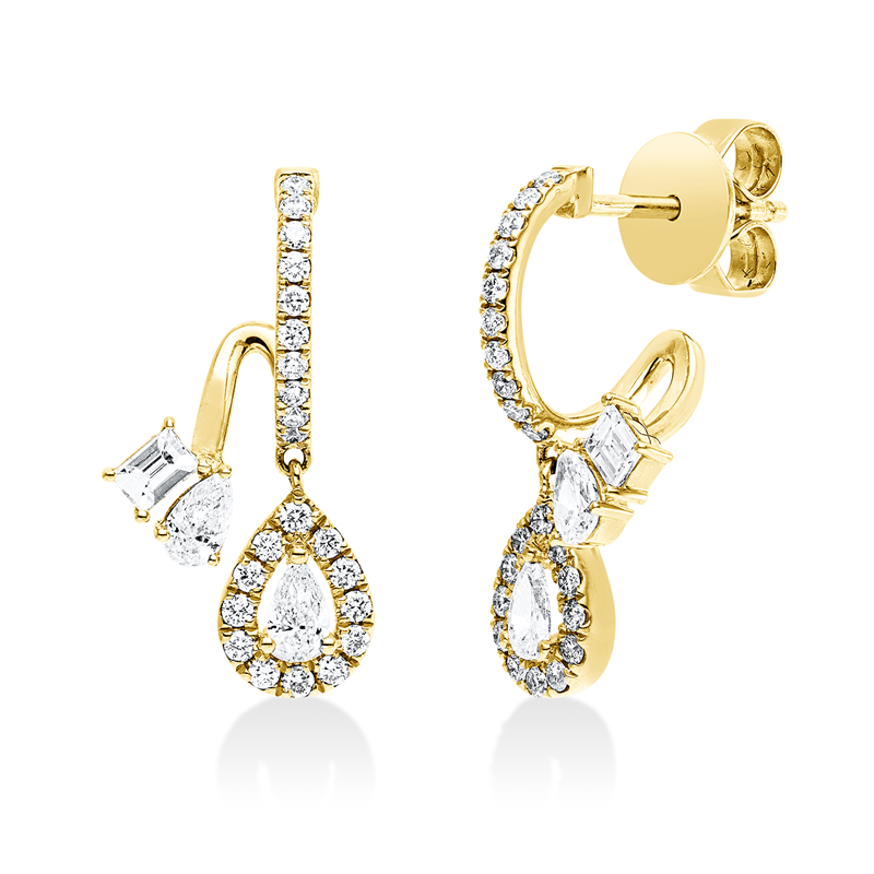 Ohrstecker    aus 750/-18 Karat Gelbgold mit 50 Diamanten 0
