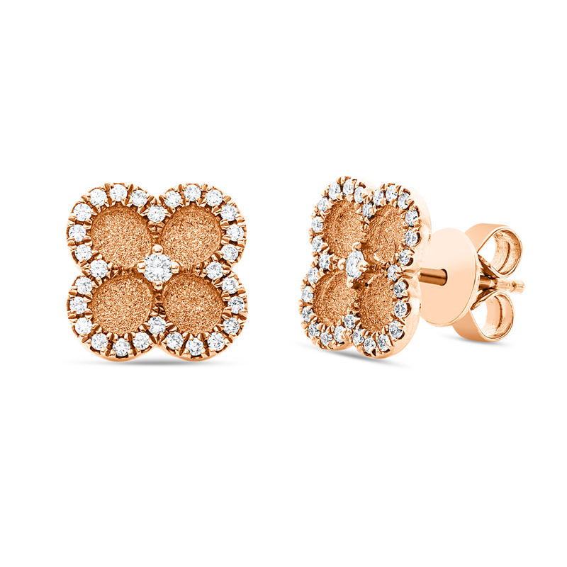 Ohrstecker    aus 750/-18 Karat Rotgold mit 58 Diamanten 0