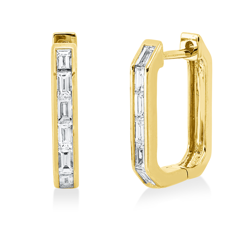 Creolen    aus 750/-18 Karat Gelbgold mit 12 Diamanten 0