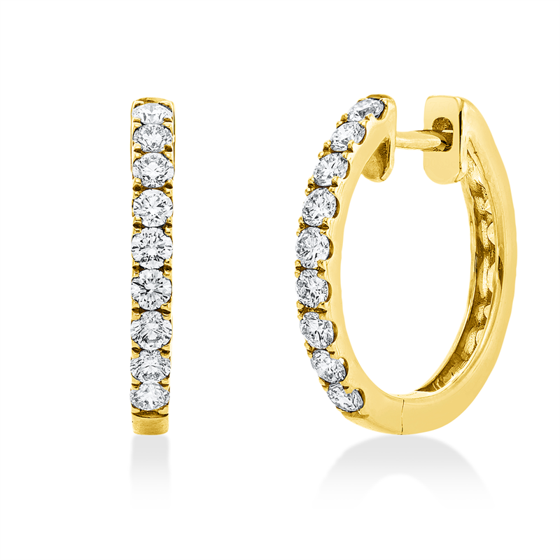 Creolen    aus 750/-18 Karat Gelbgold mit 18 Diamanten 0