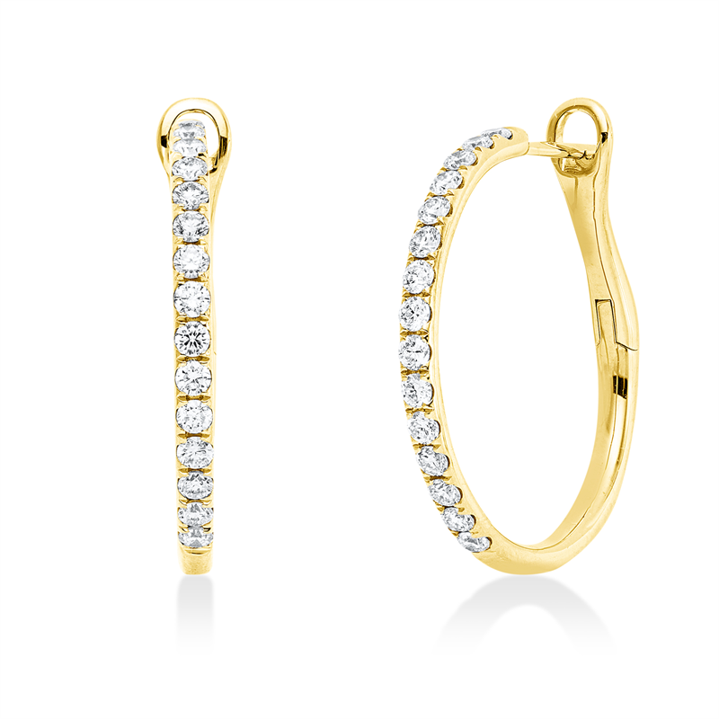 Creolen    aus 750/-18 Karat Gelbgold mit 30 Diamanten 0