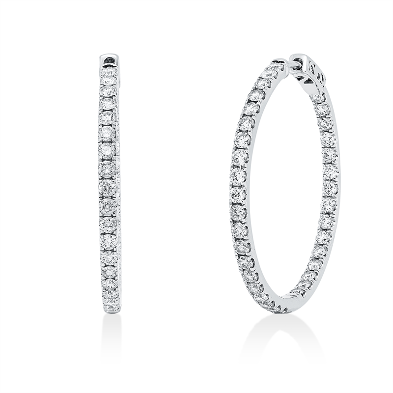 Creolen    aus 750/-18 Karat Weißgold mit 70 Diamanten 1
