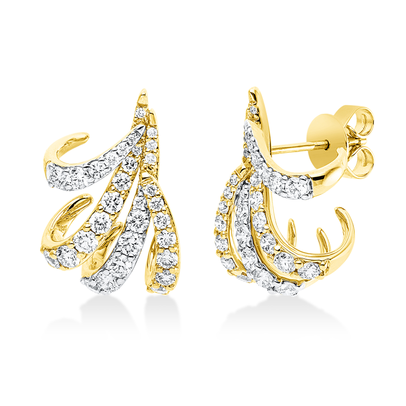 Ohrstecker    aus 750/-18 Karat Gelbgold mit 62 Diamanten 1